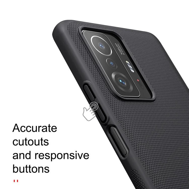 NILLKIN Frosted Shield Anti-fingerprints Hard PC Phone Cover Matte Phone Case für Xiaomi 11T / 11T Pro - Schwarz