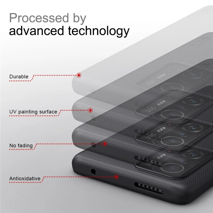 NILLKIN Frosted Shield Anti-fingerprints Hard PC Phone Cover Matte Phone Case für Xiaomi 11T / 11T Pro - Schwarz