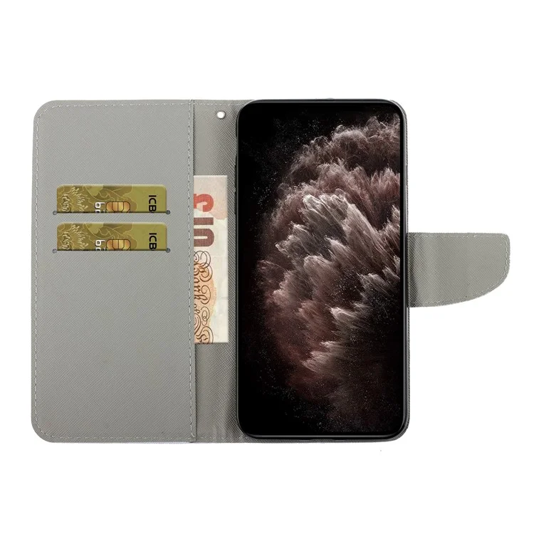 Muster Druckleder -handy -hülle Wallet -standabdeckung Mit Handgelenkriemen Für Xiaomi Redmi Note 10 Pro 5G (China)/Xiaomi Poco X3 GT 5G - Lila Schmetterling