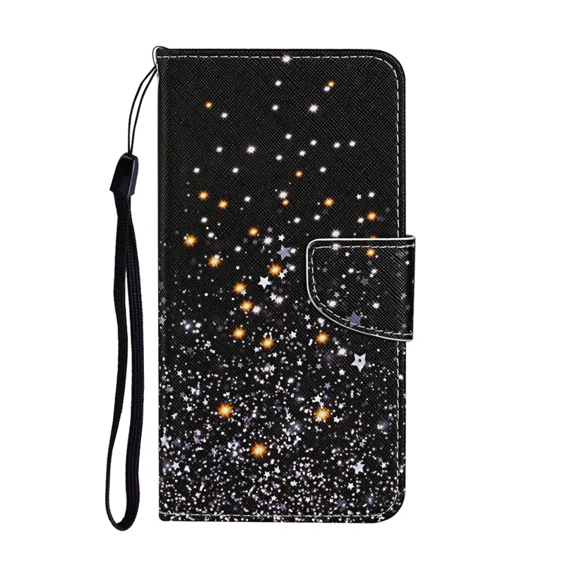 All-around Protection Pattern Printing Leather Case Shell with Wallet and Stand for Xiaomi Redmi 10 4G (2021)/Redmi 10 2022 4G/Redmi Note 11 4G (MediaTek)/Redmi 10 Prime - Star