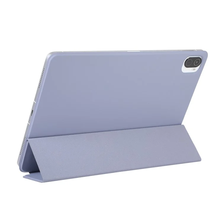 Funda de tablet dura de PC + PU Leather Auto-Absorbed Trifold Stand Light Slim para Xiaomi Pad 5/5 Pro - Púrpura