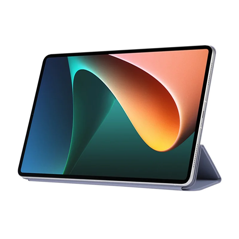 Hard PC + PU Leather Auto-Absorbed Trifold Stand Light Slim Tablet Cover Shell for Xiaomi Pad 5/5 Pro - Grey