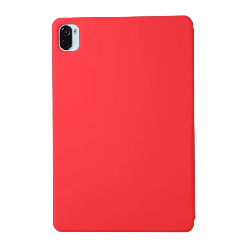 Hard PC + PU Leather Auto-Absorbed Trifold Stand Light Slim Tablet Cover Shell for Xiaomi Pad 5/5 Pro - Red