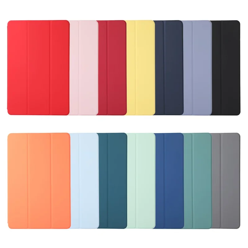 Hard PC + PU Leather Auto-Absorbed Trifold Stand Light Slim Tablet Cover Shell for Xiaomi Pad 5/5 Pro - Red