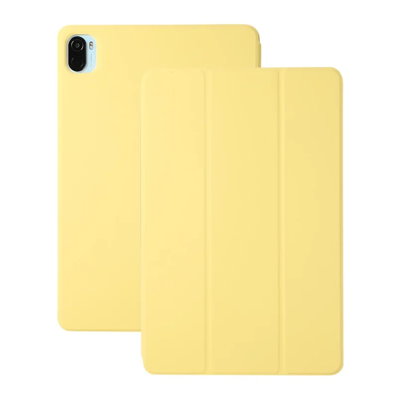 Hard PC + PU en Cuir PU Auto-Absorbed Stand Stand Light Light Tablet Cover Shell Pour Xiaomi Pad 5/5 Pro - Jaune
