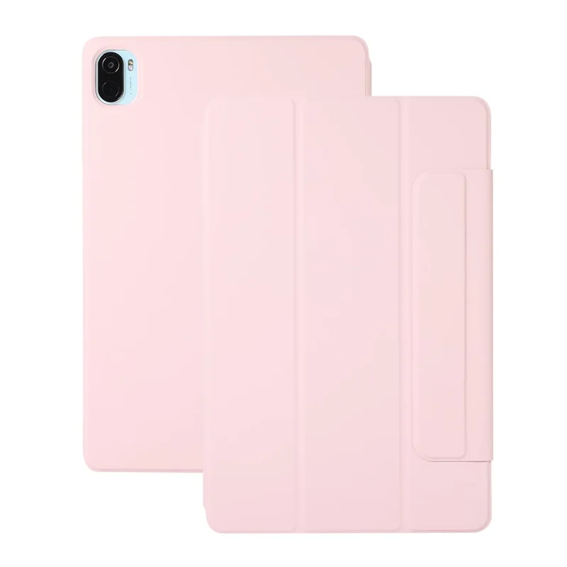 Magnetic Absorption Full Protection PU Leather Stand Tablet Case Cover for Xiaomi Pad 5/Pad 5 Pro - Pink
