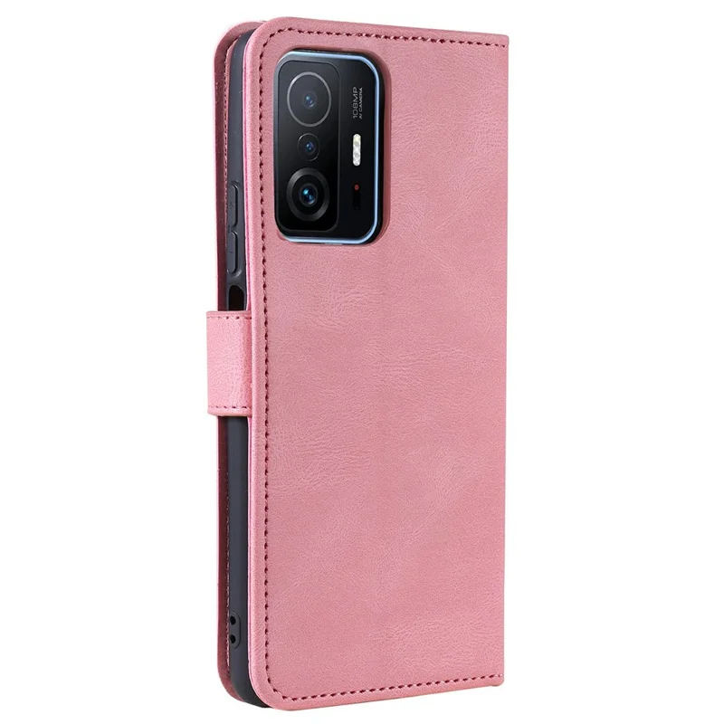 Spleißen, Sticken, berührungsempfindliches PU-Leder und TPU-Standgeldbeutel-Handyhülle Schutzhülle für Xiaomi 11T/11T Pro - Roségold