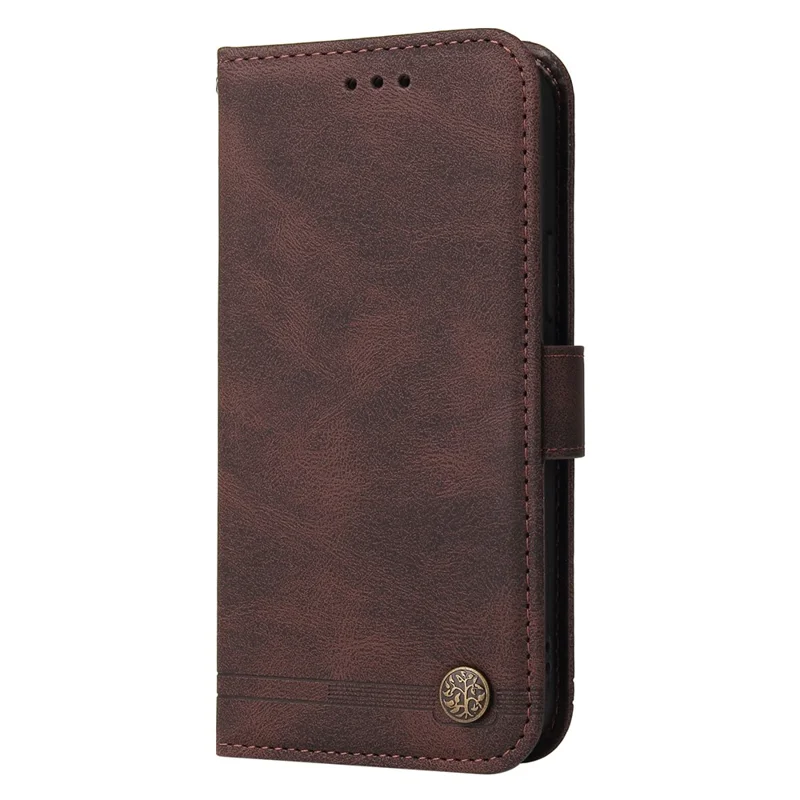 For Xiaomi Redmi Note 11 4G (Mediatek) / 10 4G (2021) / 10 2022 4G / Leather Wallet Cases Skin Touch Phone Cover Stand with Strap - Brown