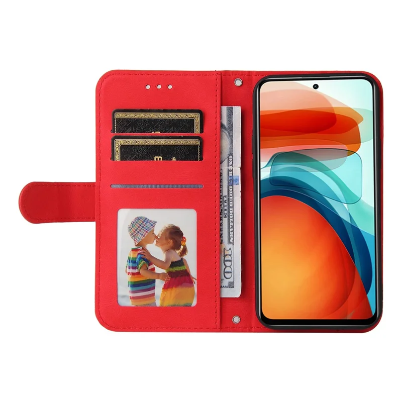 For Xiaomi Redmi Note 10 Pro 5G (China) / Poco X3 GT 5G Leather Wallet Cases Skin Touch Phone Cover Stand with Strap - Red