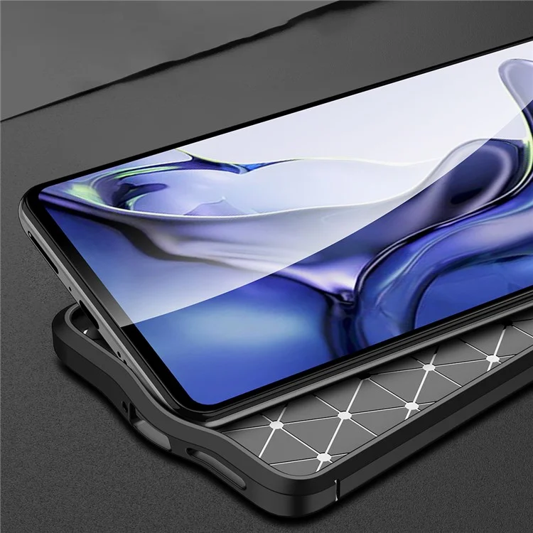 Funda Protectora de TPU Suave Antiarañazos con Textura de Litchi para Xiaomi 11T/11T Pro - Negro