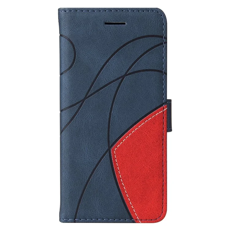 Pour Xiaomi 11T/11T Pro KT Leather Series-1 Dual-Color Splicing Well-Protected Anti-Scratch Wrist Strap PU Leather Wallet Design Phone Case with Stand - Bleu