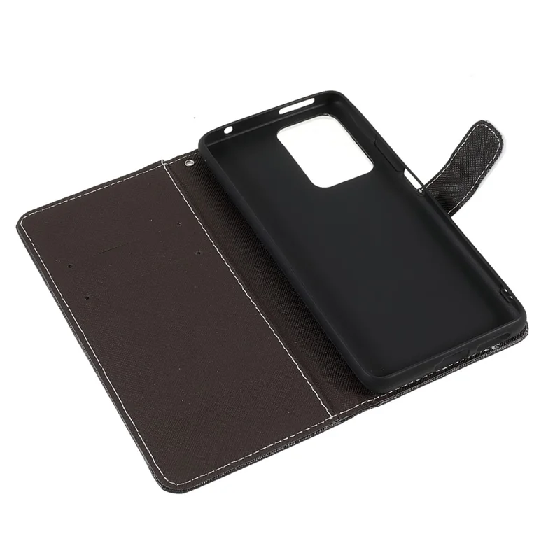 Caso di portafoglio con cinturino Cross Texture 3D Pattern Printing PU Leather Stand Flip Magnetic per Xiaomi 11T / 11T Pro - Cat Eyes