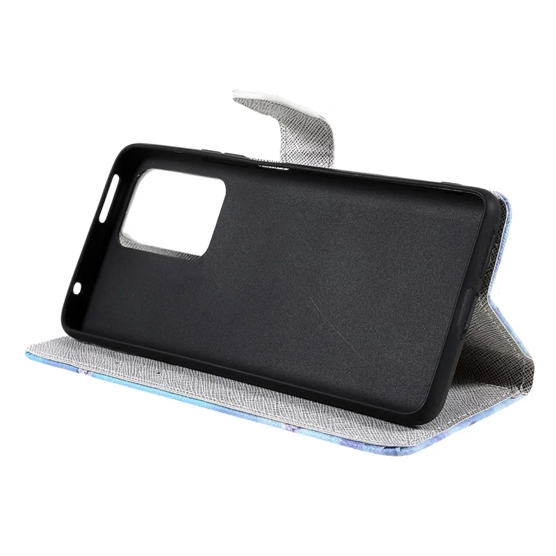 Capa de Carteira de Couro PU com Textura Cruzada 3D Impressa com Proteção Magnética e Alça para Xiaomi 11T / 11T Pro - Borboleta e Flor