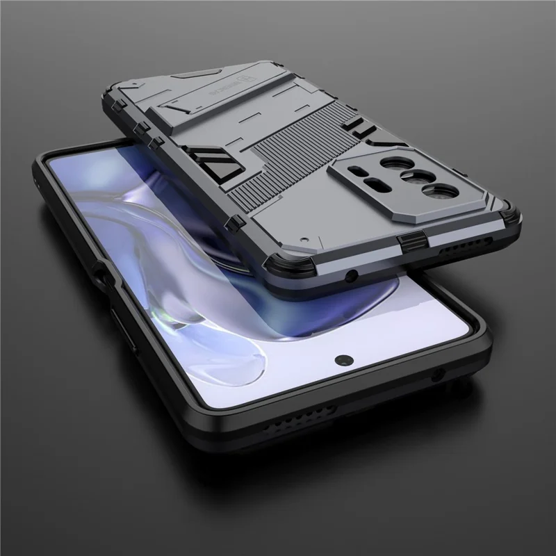 Kickstand Dual Layer Hard PC Soft TPU Rugged Protective Phone Case for Xiaomi 11T /  11T Pro - Grey