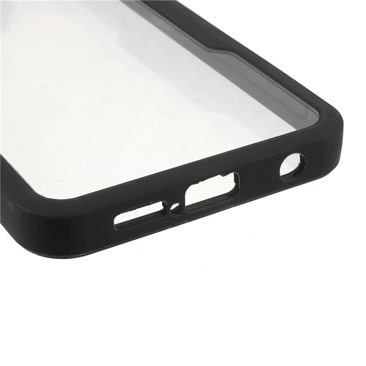 Rundum-sorglos-PET-Bildschirmschutz + Acryl-Rückwand + TPU-Rahmen-Schutzhülle für Xiaomi Redmi Note 9 Pro Max/Note 9S/Note 9 Pro - Schwarz
