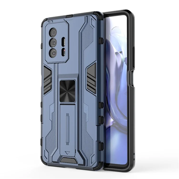 Drop Protection Hard PC + Soft TPU Hybrid Kickstand Case for Xiaomi 11T / 11T Pro - Blue