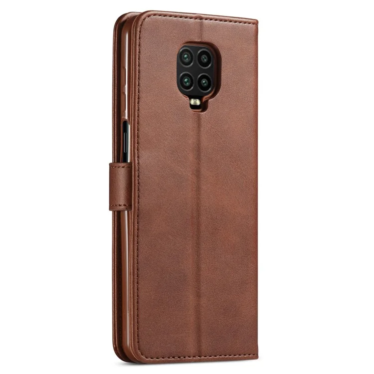 LC.IMEEKE PU Leather Wallet Stand Protective Phone Cover Case for Xiaomi Redmi Note 10 Lite - Brown