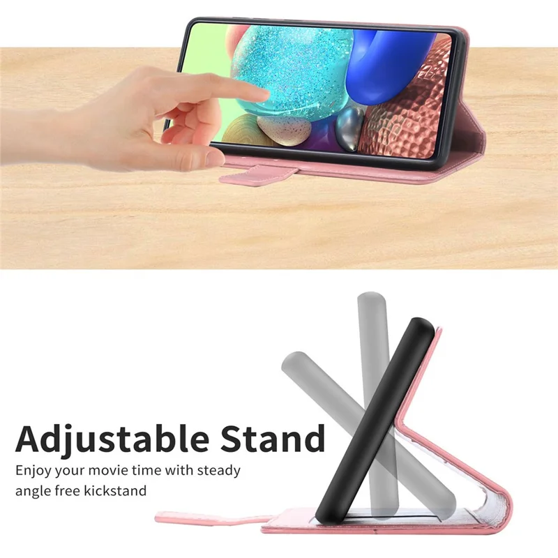 Y-Shaped Lines Imprinting Drop-resistant PU Leather + Soft TPU Inner Shell Wallet Stand Phone Cover for Xiaomi Redmi Note 11 4G (MediaTek)/10 4G (2021)/10 2022 4G/10 Prime - Pink