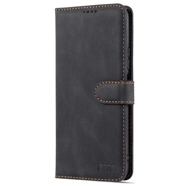 AZNS PU Leather Magnetic Clasp Phone Cover with Stand Wallet for Xiaomi 11T/11T Pro - Black