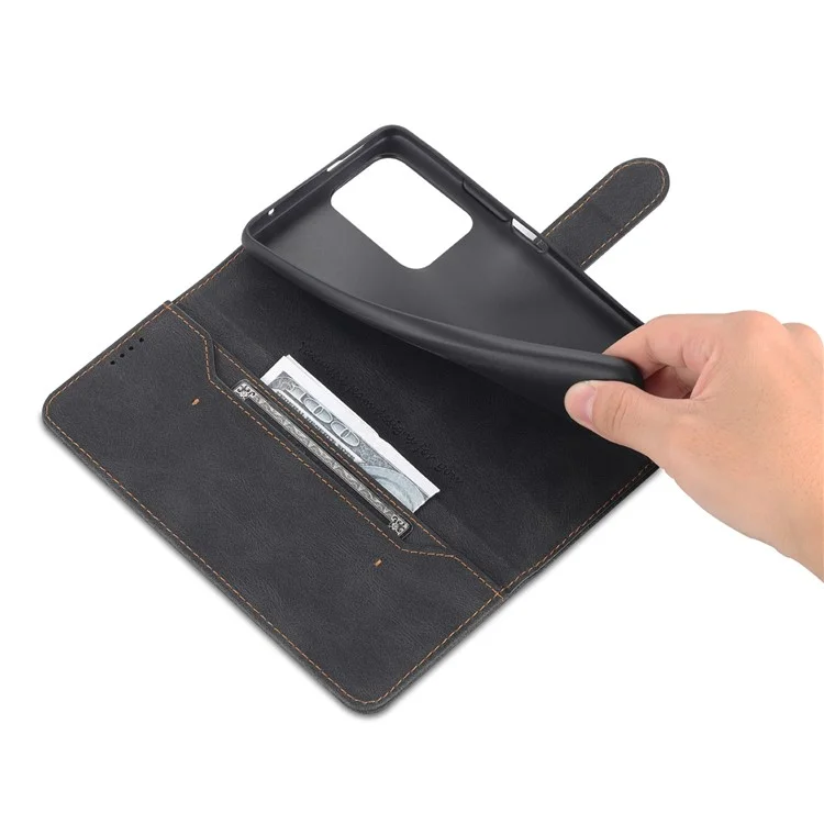 AZNS PU Leather Magnetic Clasp Phone Cover with Stand Wallet for Xiaomi 11T/11T Pro - Black