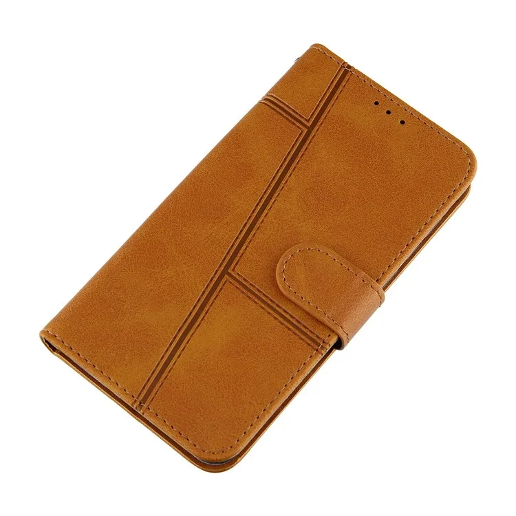 Lines Ammium PU PU Leder Brieftasche Ständer Flip Protective Phone Hülle Mit Handgelenkriemen Für Xiaomi Redmi Note 11 4G (mediatek)/10 4G (2021)/10 2022 4G/10 Prime - Gelb