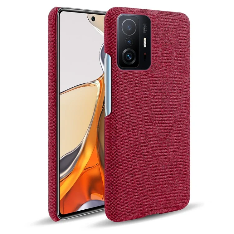 Coque de téléphone en plastique enduit de tissu KSQ Durable pour Xiaomi 11T Pro / Xiaomi 11T - Rouge