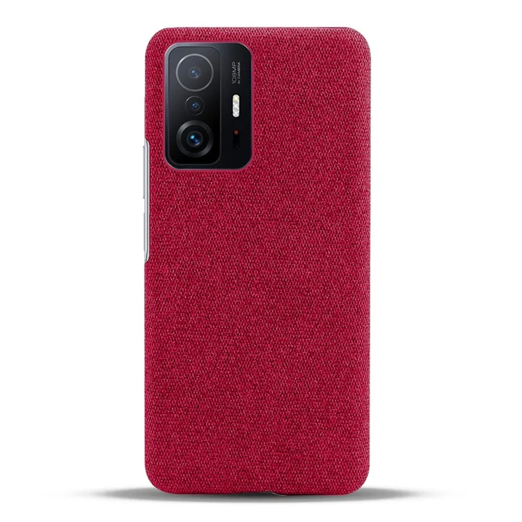Coque de téléphone en plastique enduit de tissu KSQ Durable pour Xiaomi 11T Pro / Xiaomi 11T - Rouge