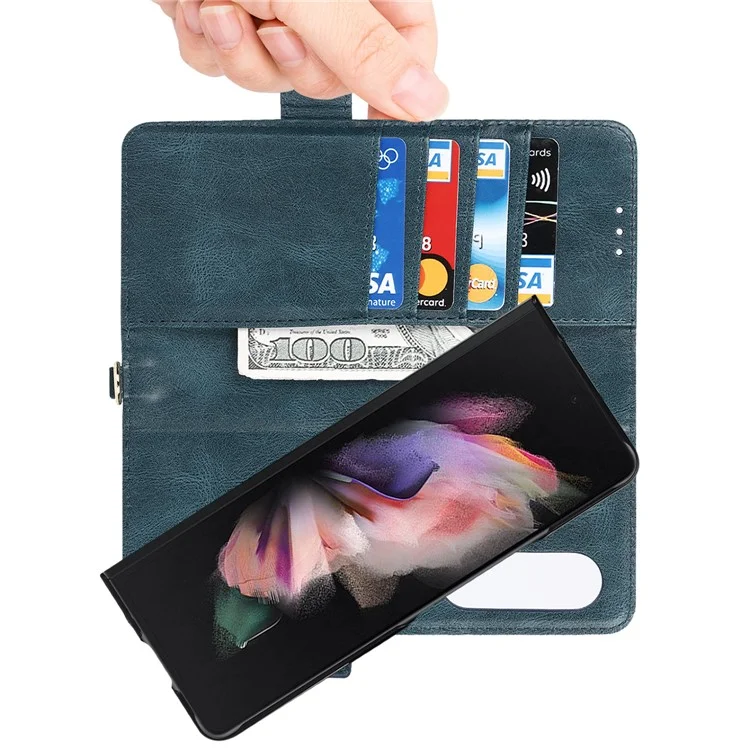 KSQ PU Leather + PC Anti-Scratch Hard Étui Avec Des Emplacements à Double Carte Pour Xiaomi 11T Pro / Xiaomi 11T - Gris