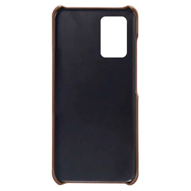KSQ Stylish Lightweight PU Leder + PC Combo Hardcover Mit Dual -back -karten -slots Für Xiaomi Redmi Note 11 4G (mediatek)/10 4G (2021)/10 2022 4G - Braun