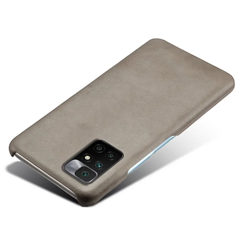 KSQ Leichtes, robustes PU-Leder beschichtetes PC-Handyhülle Telefonhülle für Xiaomi Redmi Note 11 4G (MediaTek)/10 4G (2021)/10 2022 4G - Grau