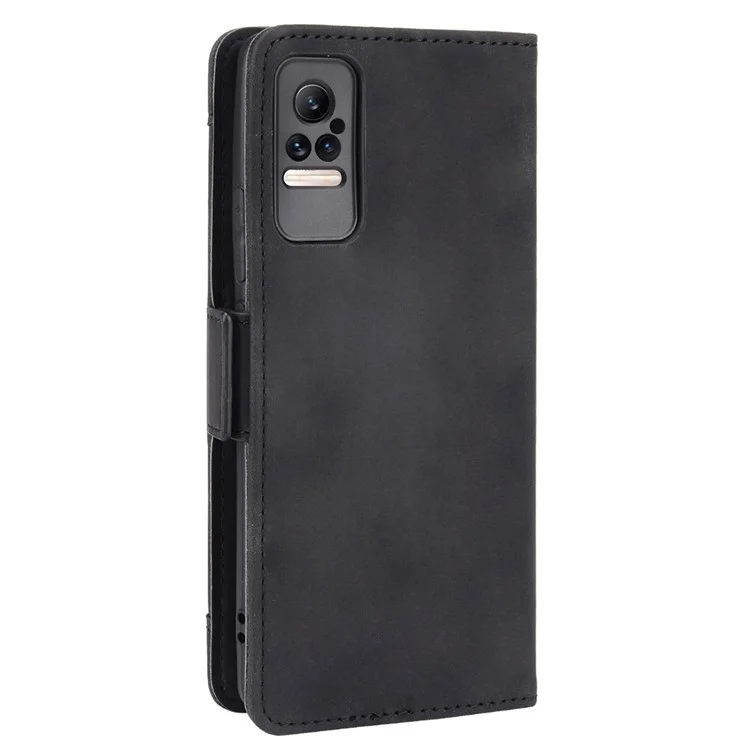 Flip Phone Case PU Leather Cover Multiple Card Slot Practical Wallet Stand Cellphone Protector for Xiaomi Civi - Black