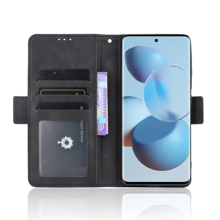Flip Phone Case PU Leather Cover Multiple Card Slot Practical Wallet Stand Cellphone Protector for Xiaomi Civi - Black