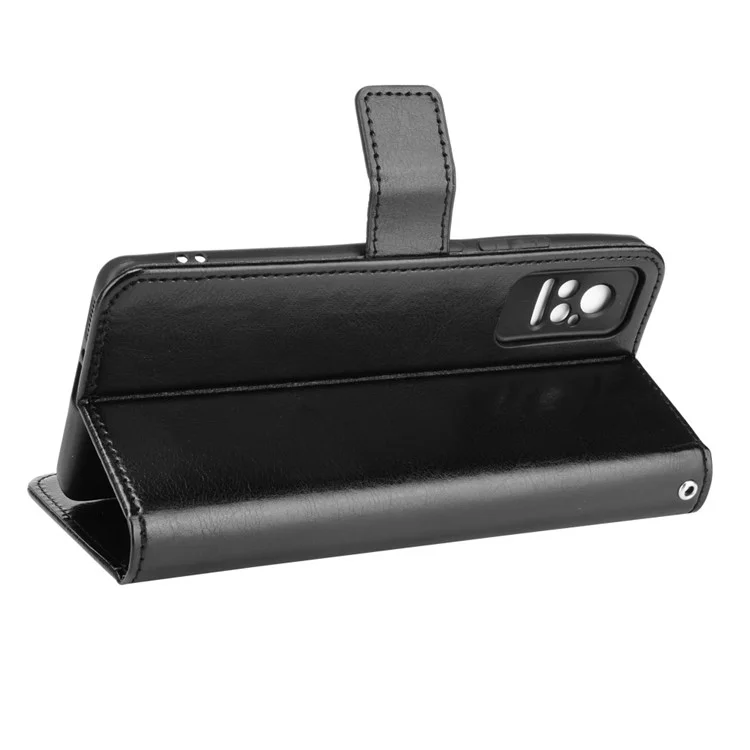 Crazy Horse Texture PU Leather Wallet Stand Mobile Phone Protective Case Cover for Xiaomi Civi - Black