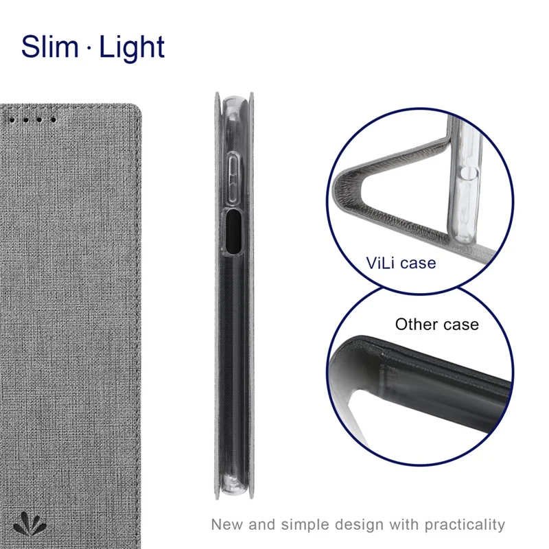 VILI DMX Serie Chiusa Auto Auto PU Coperchio Design Coperchio Design Coperchi / Xiaomi 11t Pro - Grigio