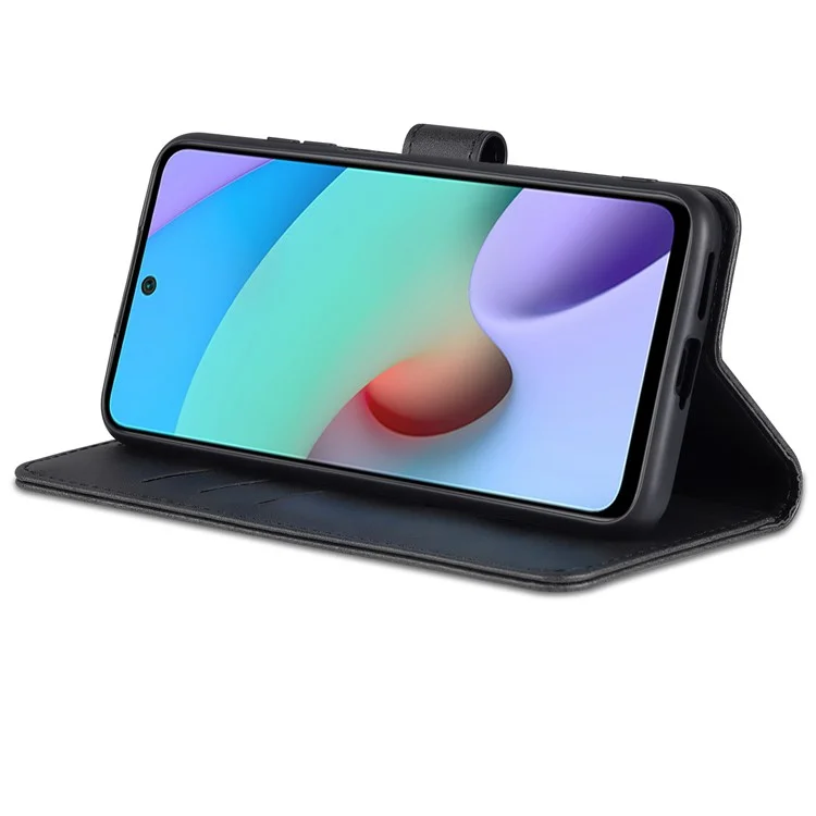 AZNS Premium PU Leather Wallet Stand Magnetic Closure Protective Flip Phone Cover for Xiaomi 11T / 11T Pro - Black