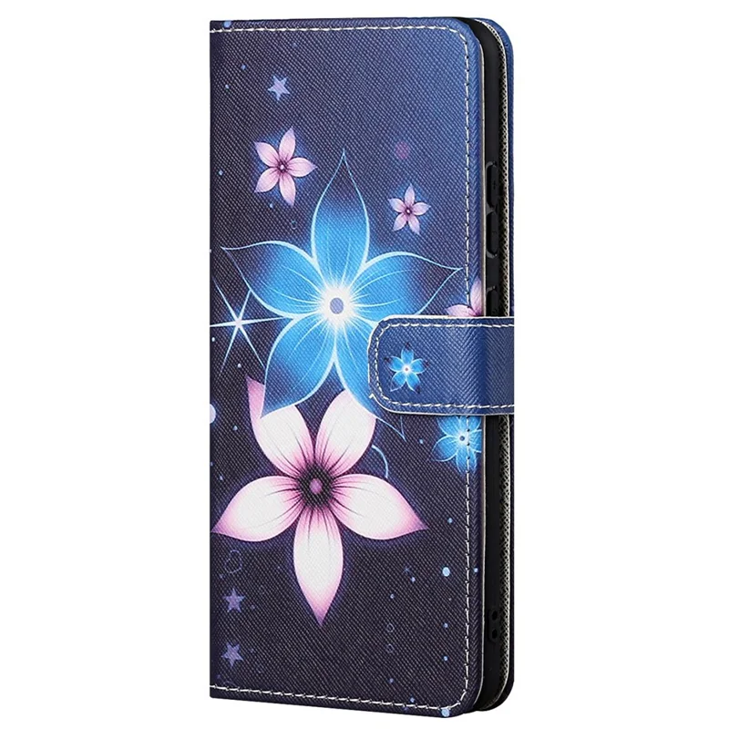 Cross Texture PU Leather Wallet Case Stand Flip 3D Pattern Printing Shockproof Protective Cover for Xiaomi Redmi Note 12 Pro 4G / 11 Pro 4G (MediaTek) / Note 11 Pro 5G (Qualcomm) - Flower