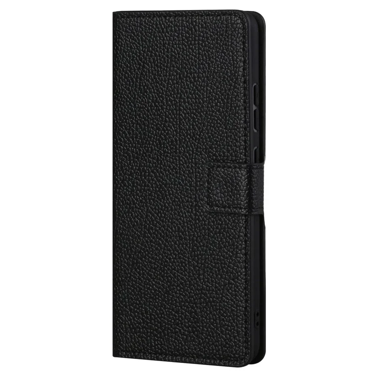 Per Xiaomi Redmi Note 11 Pro 4G (mediatek)/redmi Note 11 Pro 5G (Qualcomm)+ Litchi Stand Whatet Case in Pelle Custodia a Prova di Goccia di Chiusura Magnetica Del Telefono Cellulare - Nero