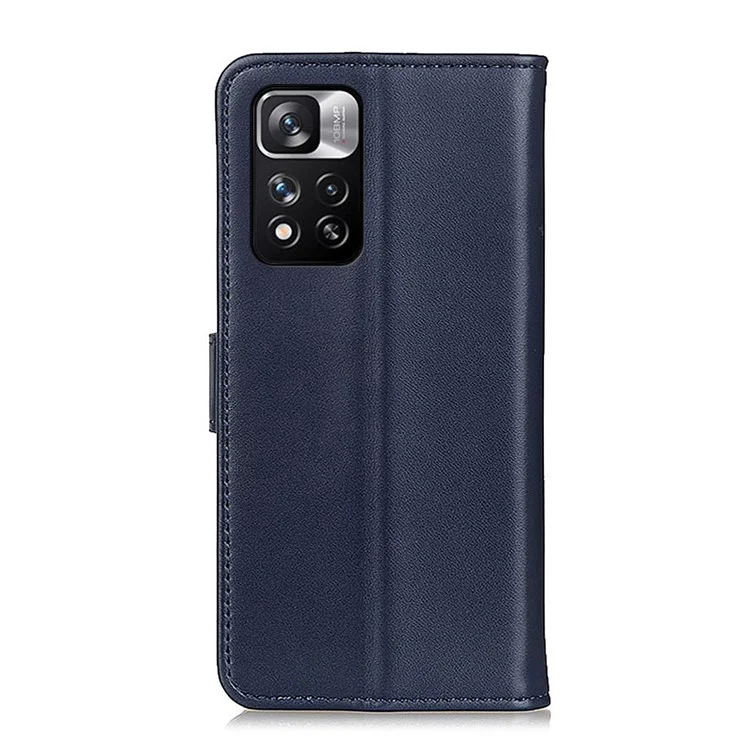 For Xiaomi Redmi Note 11 Pro 5G (China) (MediaTek)/11 Pro+ 5G Folio Flip Stand Design Anti-fall PU Leather Wallet Phone Case Shell - Blue