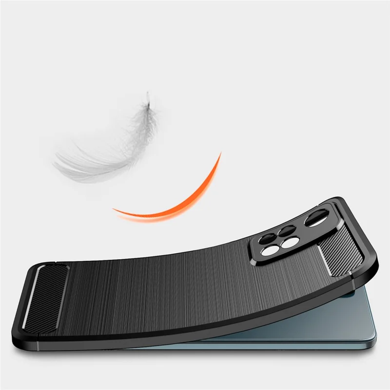 Carbon Fiber Brushed Style Soft TPU Slim Light Anti-slip Scratch-resistant Back Cover Shell for Xiaomi Redmi Note 11 Pro 5G (China) (MediaTek)/Note 11 Pro+ 5G - Black