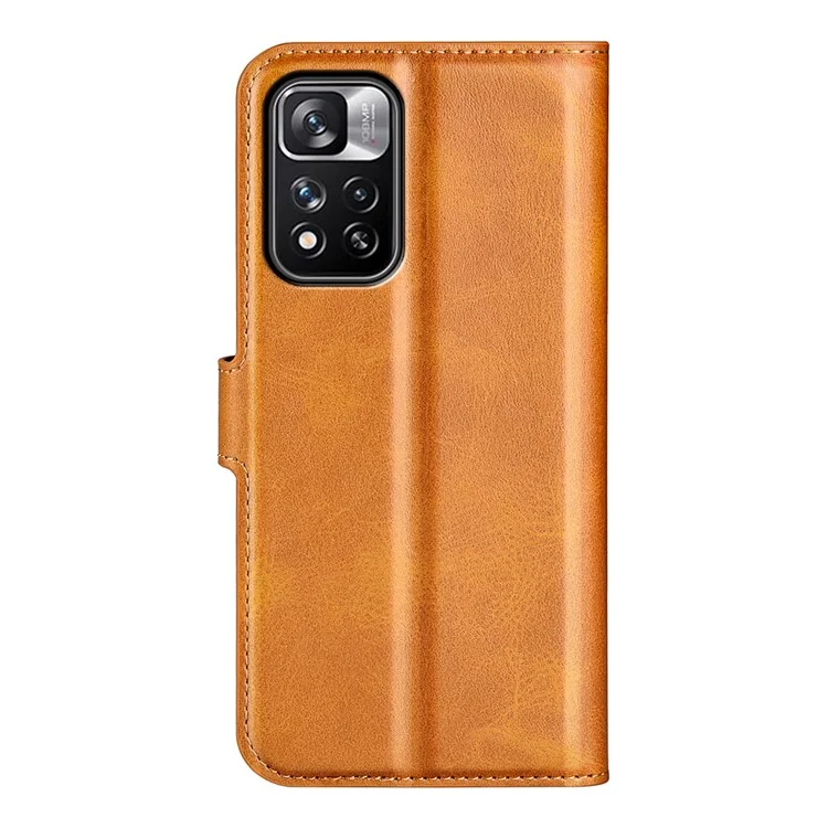 PU Leder Magnetic Wallet Stand Hülle Stoßdichter TPU Innenschutz Flip -abdeckung Für Xiaomi Redmi Note 11 Pro+ 5G/Redmi Note 11 Pro 5G (China) (mediatek) - Gelb