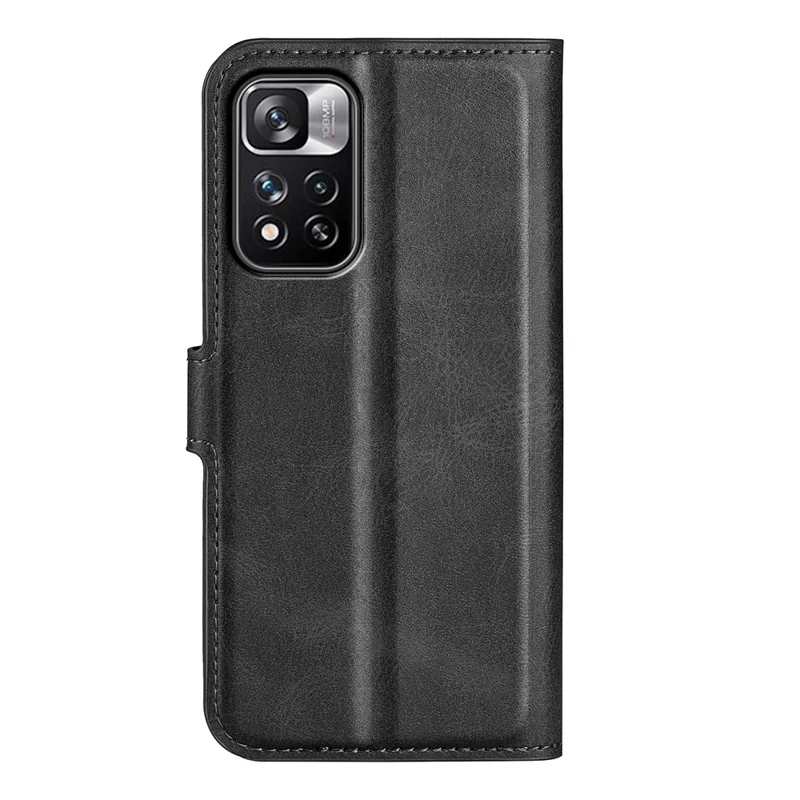 PU Leather Magnetic Wallet Stand Case Shockproof TPU Interior Protective Flip Cover for Xiaomi Redmi Note 11 Pro+ 5G/Redmi Note 11 Pro 5G (China) (MediaTek) - Black