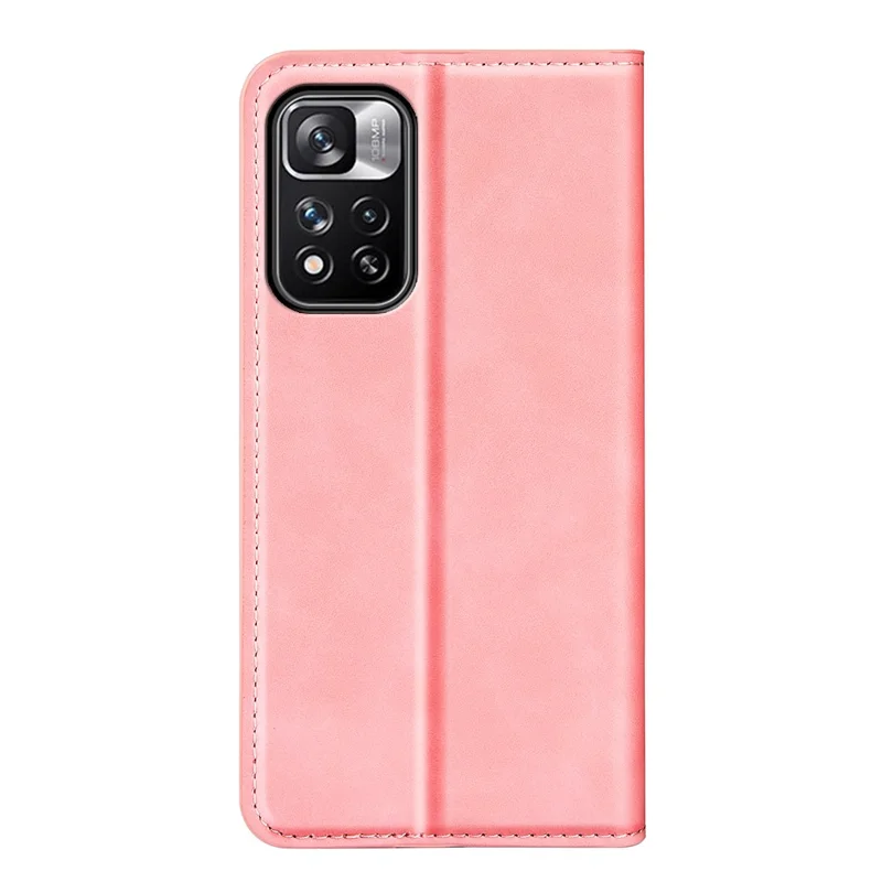 Portafoglio in Pelle PU Skin-Touch Case di Assorbimento Magnetico Coperchio Protettivo Per il Folio Per Xiaomi Redmi Note 11 Pro+ 5G/Redmi Note 11 Pro 5G (cina) (MediaTek) - Rosa