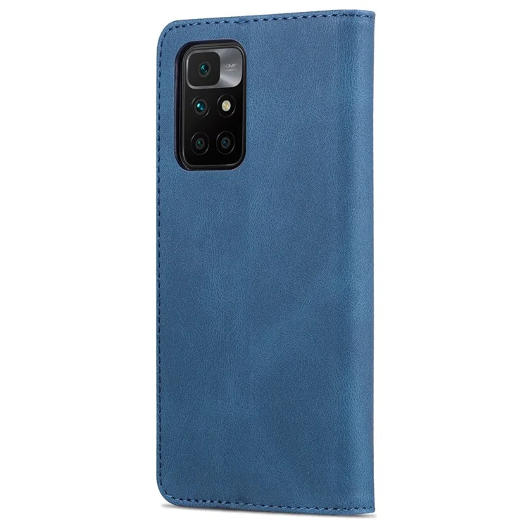 AZNS Wallet Stand Leather Case Folio Flip Phone Case Protector for Xiaomi Redmi Note 11 4G (MediaTek)/10 4G (2021)/10 2022 4G/10 Prime - Blue