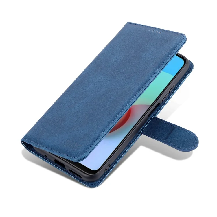 AZNS Wallet Stand Leather Case Folio Flip Phone Case Protector for Xiaomi Redmi Note 11 4G (MediaTek)/10 4G (2021)/10 2022 4G/10 Prime - Blue