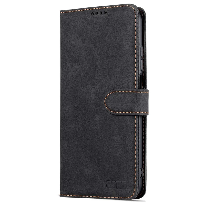 AZNS Wallet Stand Leather Case Folio Flip Phone Case Protector for Xiaomi Redmi Note 11 4G (MediaTek)/10 4G (2021)/10 2022 4G/10 Prime - Black