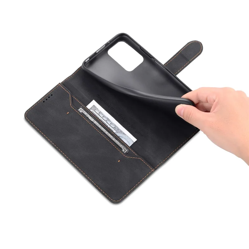 AZNS Wallet Stand Leather Case Folio Flip Phone Case Protector for Xiaomi Redmi Note 11 4G (MediaTek)/10 4G (2021)/10 2022 4G/10 Prime - Black