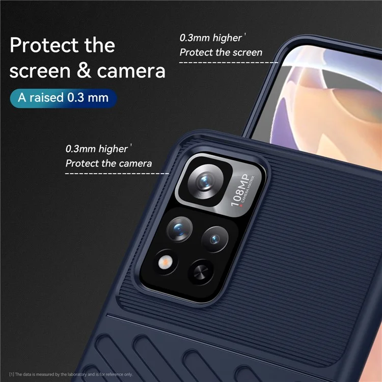 Twill Texture Anti-Fingerprint Soft TPU Cover Case for Xiaomi Redmi Note 11 Pro 5G (China) (Mediatek) / Note 11 Pro+ 5G - Blue
