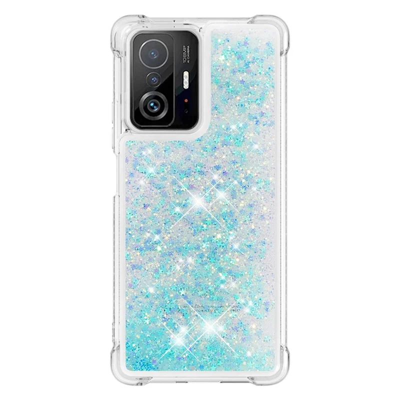 Colorful Quicksand Series Flowing Liquid Floating Soft TPU Phone Case for Xiaomi 11T / 11T Pro - Blue Pentagram