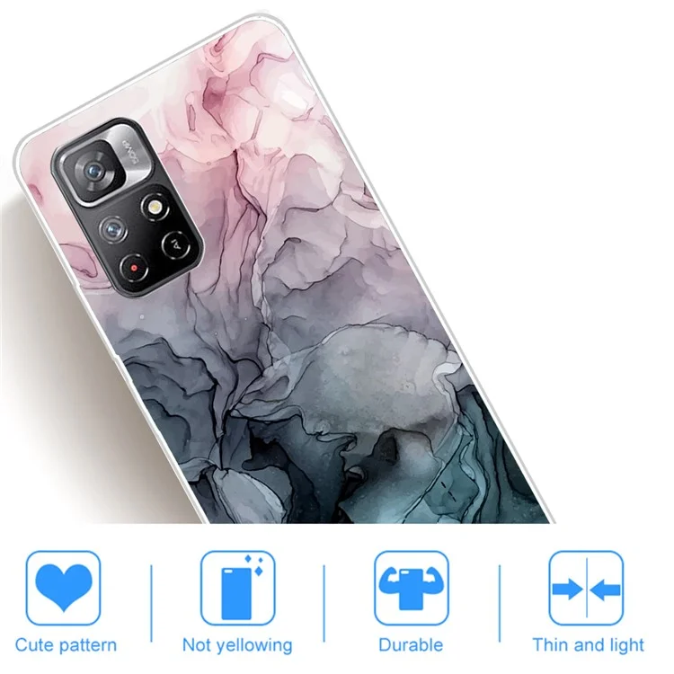 Étui de protection souple et flexible en TPU souple avec motif en marbre IMD pour Xiaomi Redmi Note 11 Pro 5G (Chine) (MediaTek)/11 Pro+ 5G - Style B