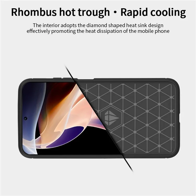 MOFI Shockproof Carbon Fiber Brushed Texture TPU Phone Case for Xiaomi Redmi Note 11 Pro+ 5G/Redmi Note 11 Pro 5G (China) (MediaTek) - Black